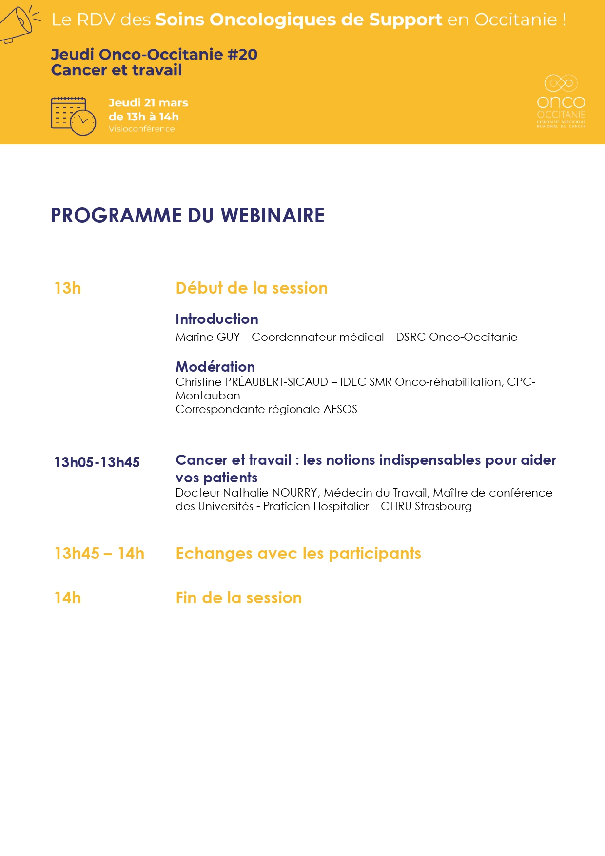 Programme cancer et travail